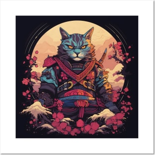 Samurai Kitty Cat Posters and Art